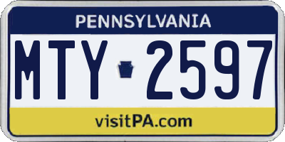 PA license plate MTY2597