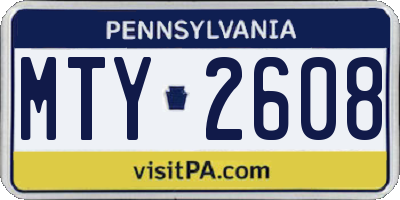 PA license plate MTY2608
