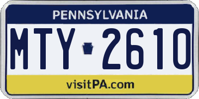 PA license plate MTY2610