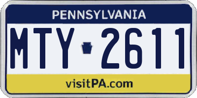 PA license plate MTY2611