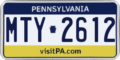 PA license plate MTY2612