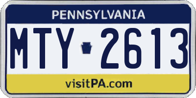 PA license plate MTY2613