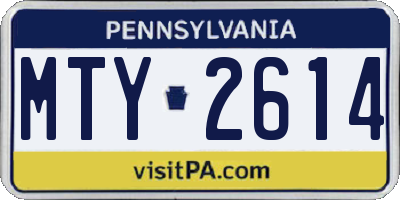 PA license plate MTY2614