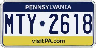 PA license plate MTY2618