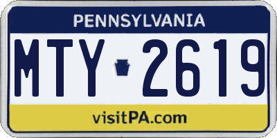 PA license plate MTY2619