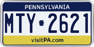 PA license plate MTY2621