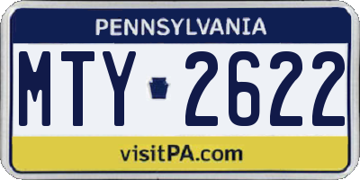 PA license plate MTY2622