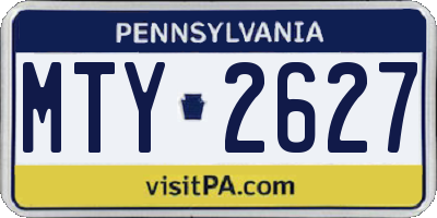 PA license plate MTY2627