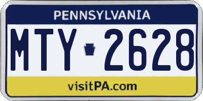 PA license plate MTY2628