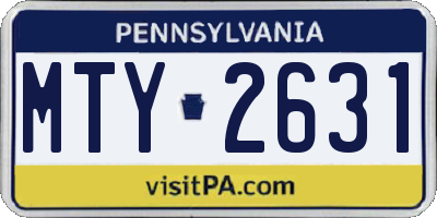 PA license plate MTY2631