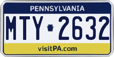 PA license plate MTY2632