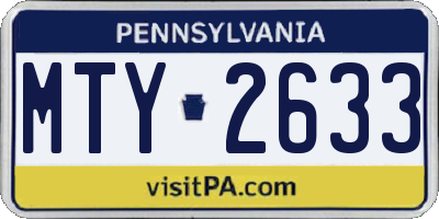 PA license plate MTY2633