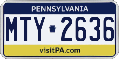 PA license plate MTY2636