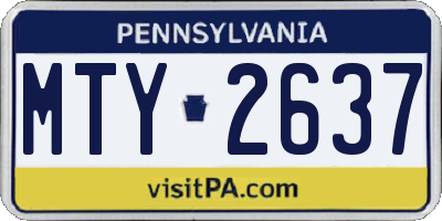 PA license plate MTY2637