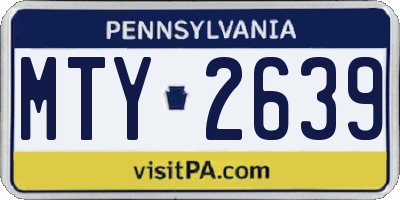 PA license plate MTY2639