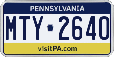 PA license plate MTY2640