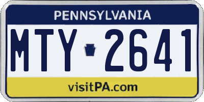 PA license plate MTY2641