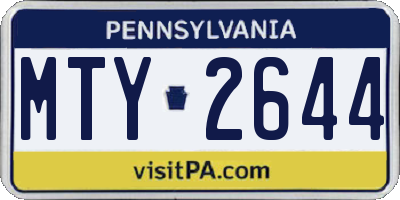 PA license plate MTY2644