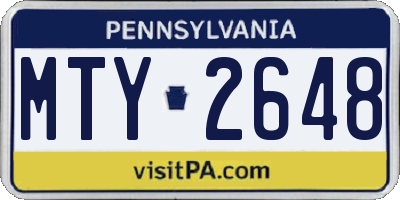 PA license plate MTY2648
