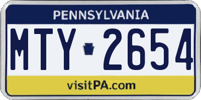PA license plate MTY2654