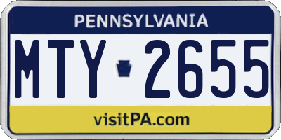 PA license plate MTY2655