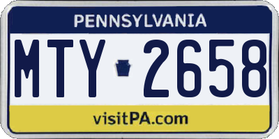 PA license plate MTY2658