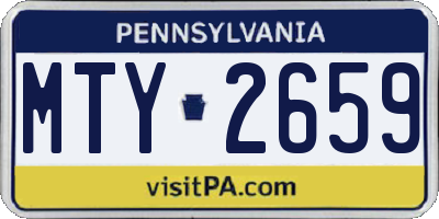 PA license plate MTY2659