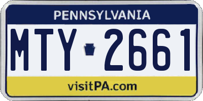 PA license plate MTY2661