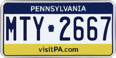 PA license plate MTY2667