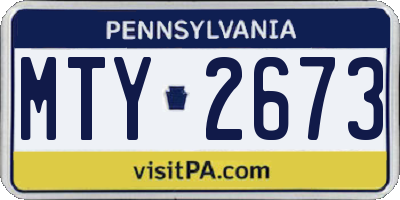 PA license plate MTY2673