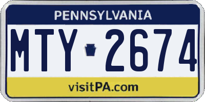 PA license plate MTY2674