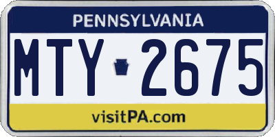 PA license plate MTY2675