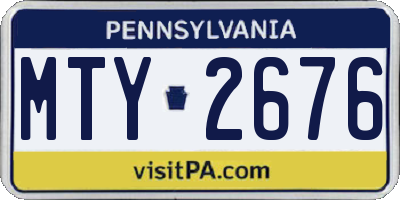 PA license plate MTY2676