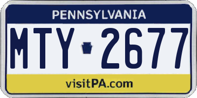 PA license plate MTY2677