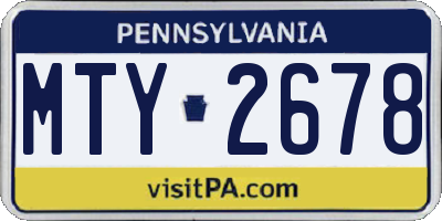 PA license plate MTY2678