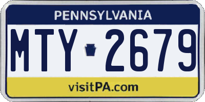 PA license plate MTY2679