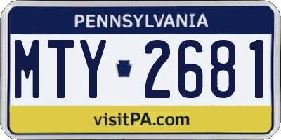 PA license plate MTY2681