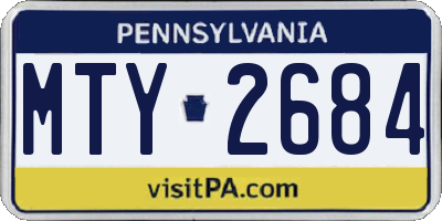 PA license plate MTY2684