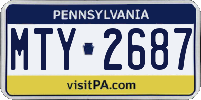 PA license plate MTY2687