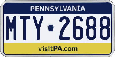 PA license plate MTY2688