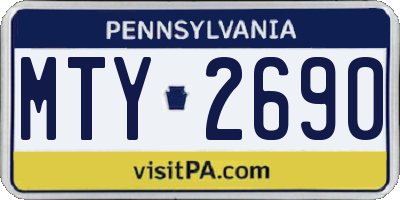 PA license plate MTY2690