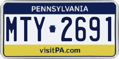 PA license plate MTY2691