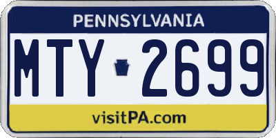 PA license plate MTY2699