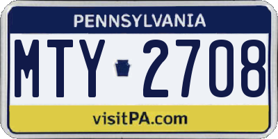 PA license plate MTY2708