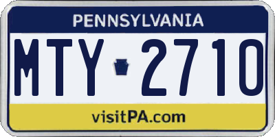PA license plate MTY2710