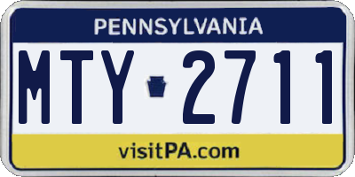 PA license plate MTY2711