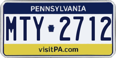 PA license plate MTY2712