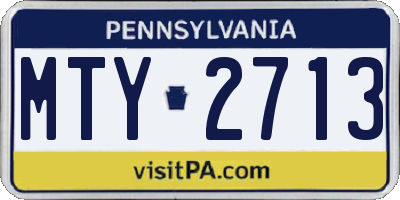 PA license plate MTY2713
