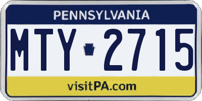 PA license plate MTY2715