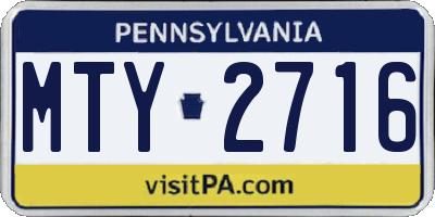PA license plate MTY2716